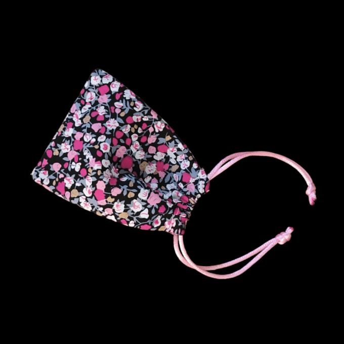 Sachet en tissu fleurs roses et fuschia